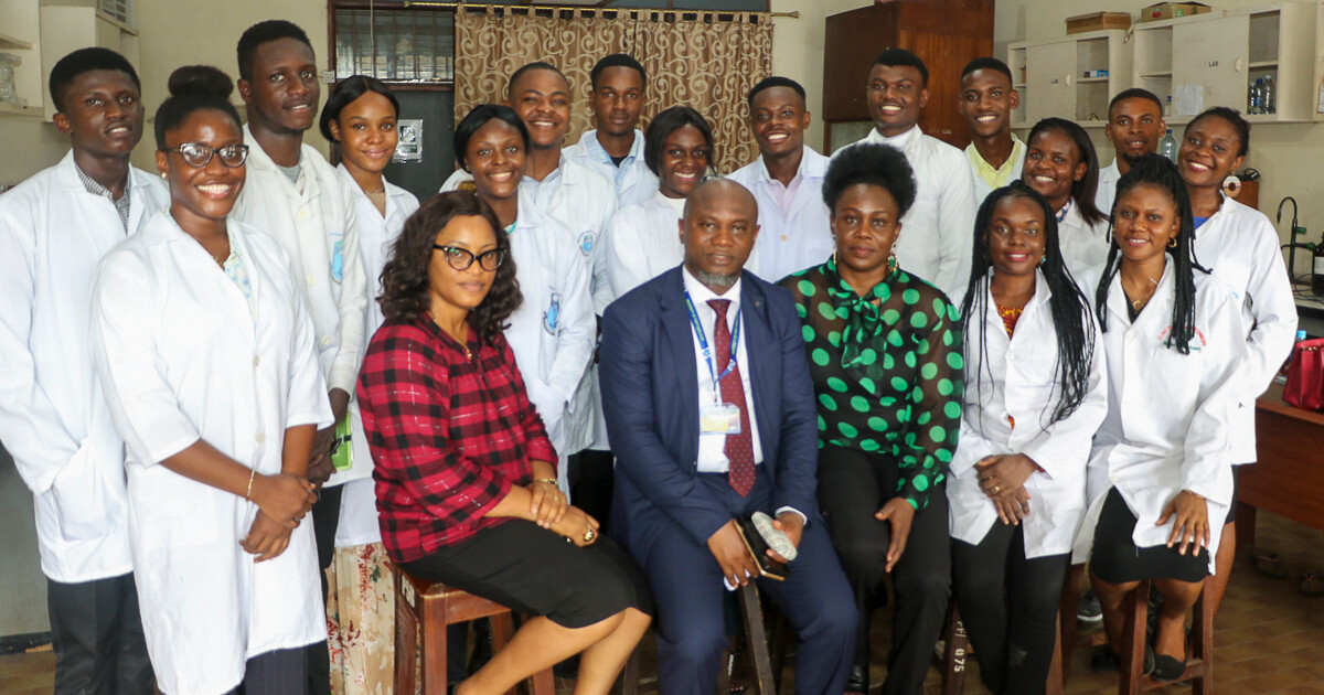 Professor Agbagwa [2nd from left in front roll] with staff and students of Plant Science and Biotechnology