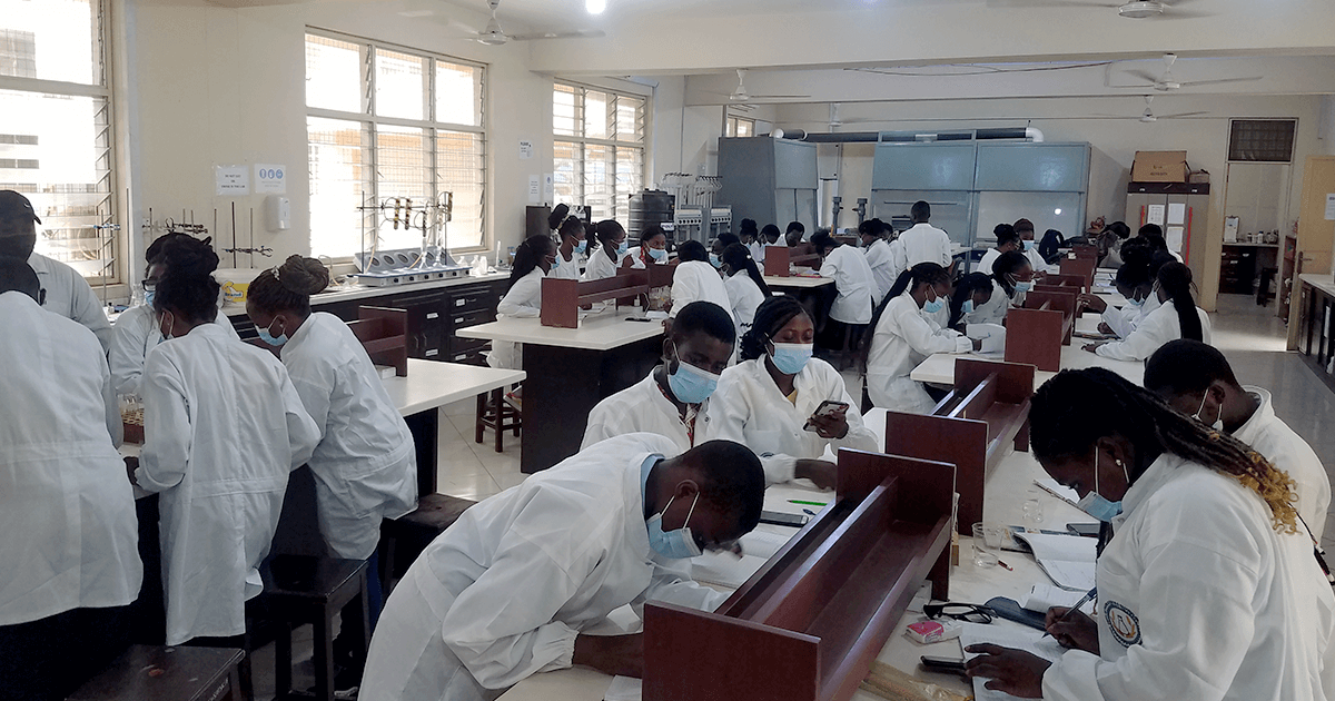 Students in the laboratory of the Department of Food Science and Technology at KNUST