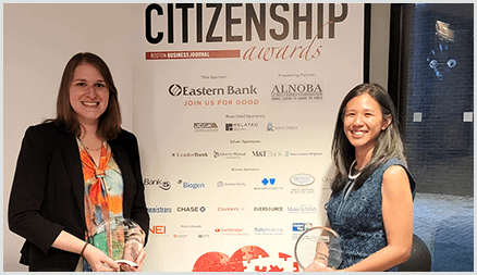 Melissa Hackmeier and Melissa P. Wu at the Boston Business Journal's 2022 Corporate Citizenship Community Collaboration Awards